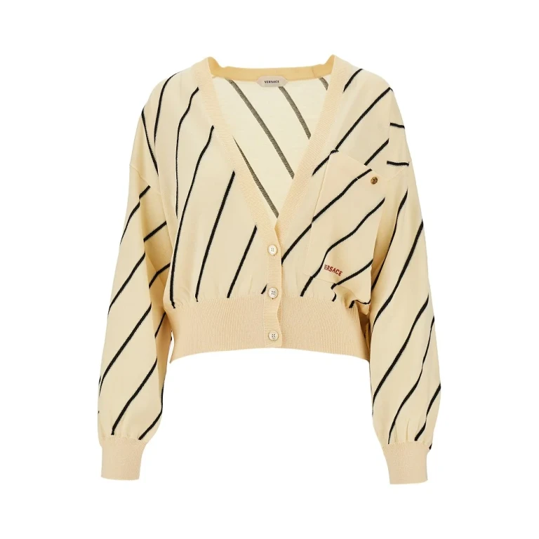 Knitted cardigan with logo embroidery Woman 38