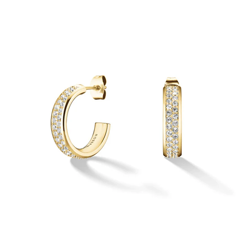 Sparkling Gold-Plated Earrings with Zirconia Jechg-J928