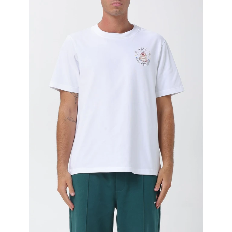 Organic Cotton Crew Neck T-Shirt with Logo Print (MPF26JTS00105)