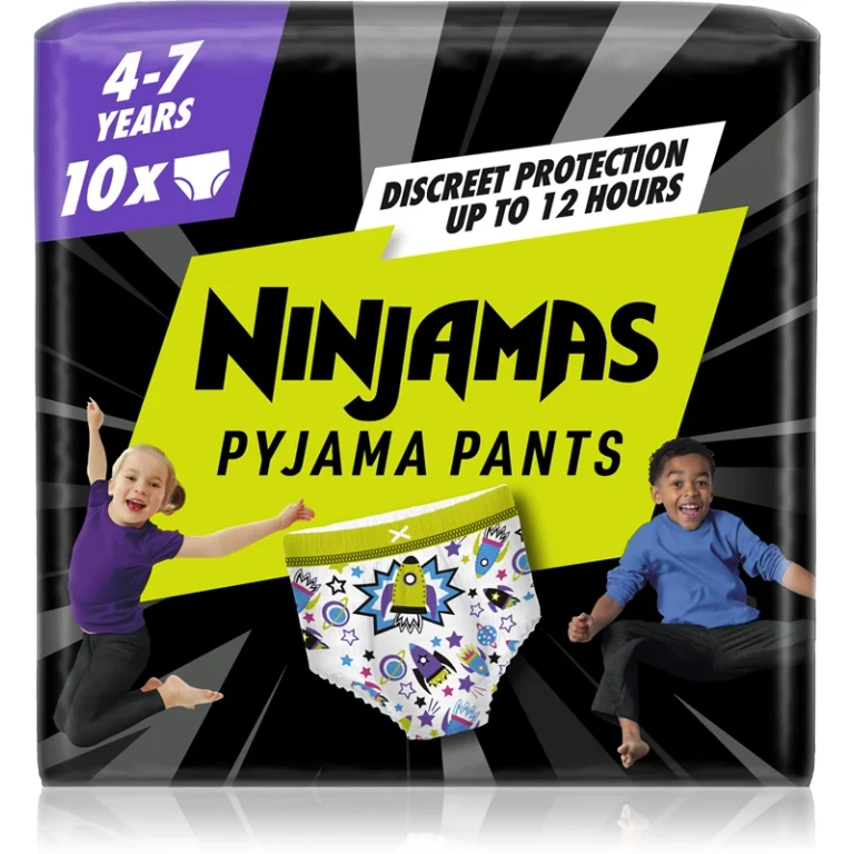 Ninjama Absorbent Nightwear for Children 4-7 Years (17-30 kg) 10 Pieces