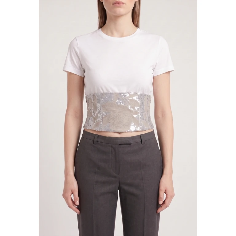 White Linen Corset Shirt