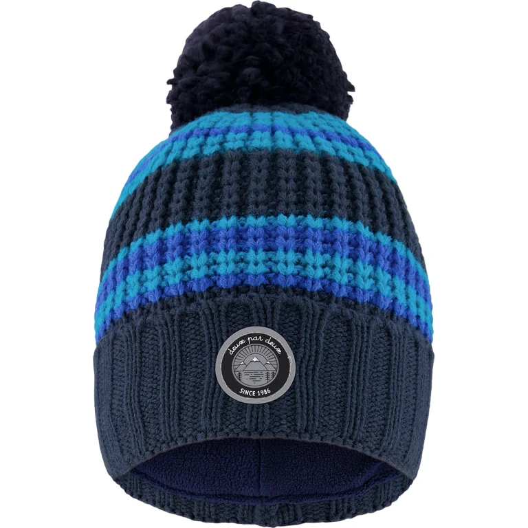 Lined Knit Winter Hat with Pompom - Baby Boy