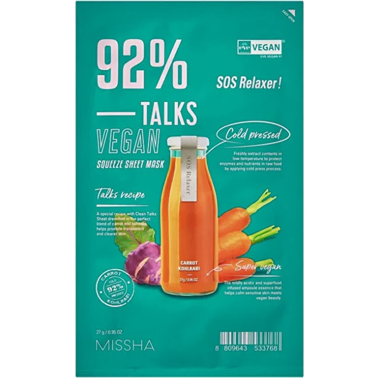 Talks Vegan Squeeze SOS Relaxer (sheet mask) 27 g