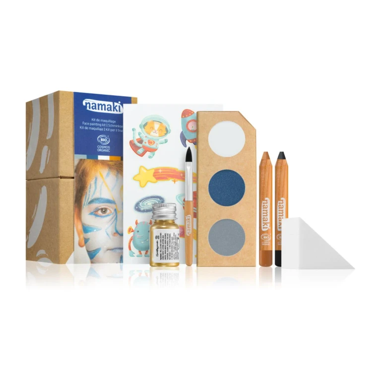 Intergalactic Kids Makeup Set 3pcs Face & Body Paint + 2pcs Makeup Pencil + Kids Tattoo + Glitter Powder