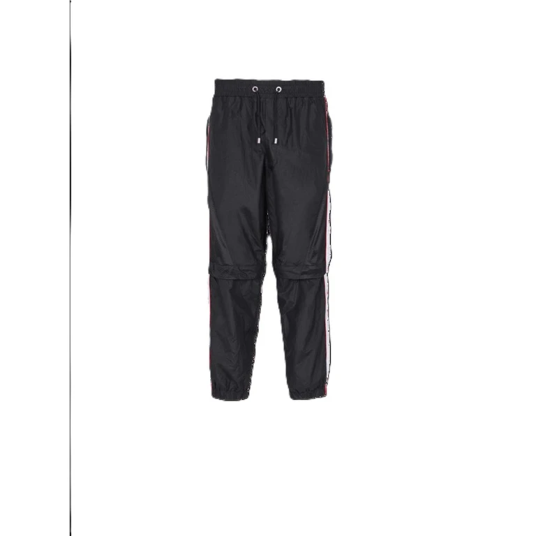 Men'S Black Nylon Convertible Track Pants