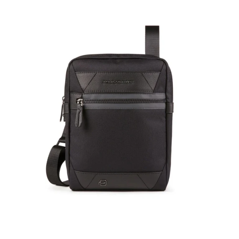 , Trakai, Leather and Fabric, S, Fabric Shoulder Bag, Black, 27 x 21 x 5 cm, Men's