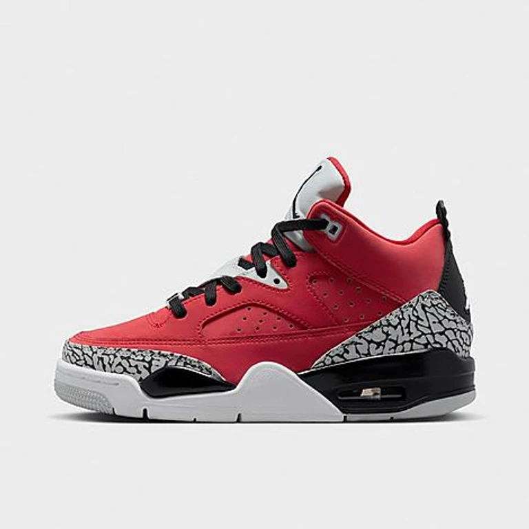 Big Kids Air Son of Mars Low Casual Shoes in Fire Red/Grey Mist/White Size: 3.5