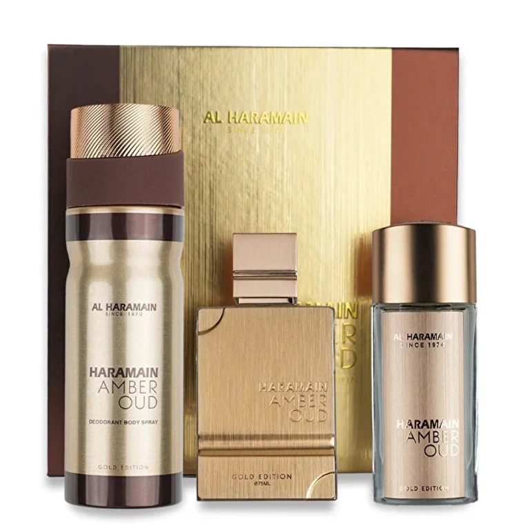 Amber Oud Gold Edition Extreme - Perfumed Extract 75 ml + Perfumed Extract 30 ml + Perfumed Spray 250 ml