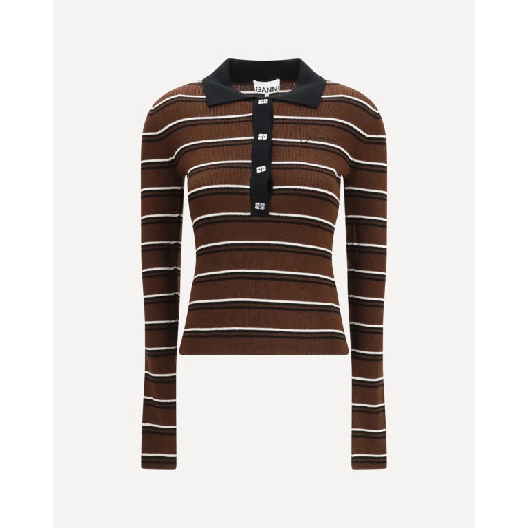Striped Merino Polo Shirt Female S
