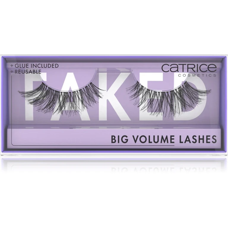 Faked false eyelashes with glue and applicator Big Volume 2 pieces