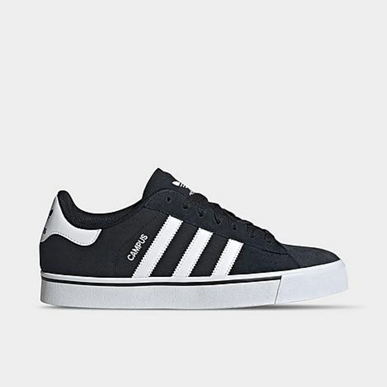 Men's Originals Campus Vulcanized Casual Shoes in Black/White/Gum Size: 4.0