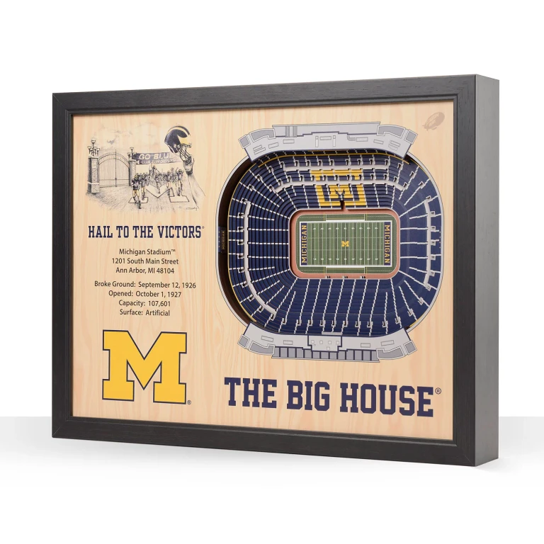 Michigan Wolverines 25-Layer Football Stadium View 3D Wall Art
