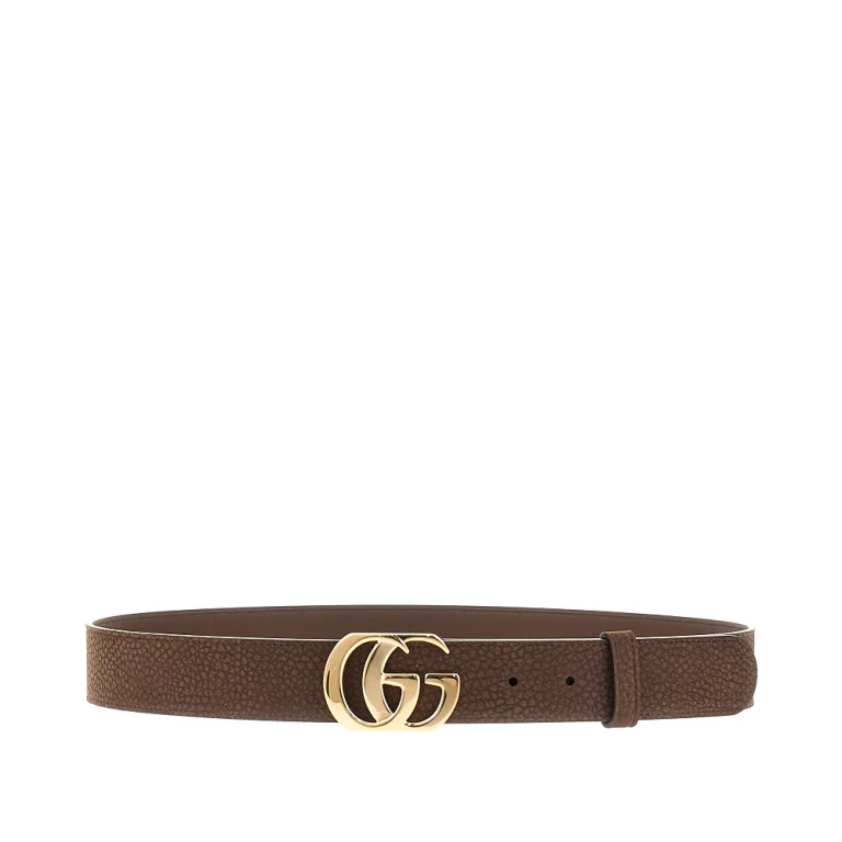 Leather belt with Double G buckle Man 90