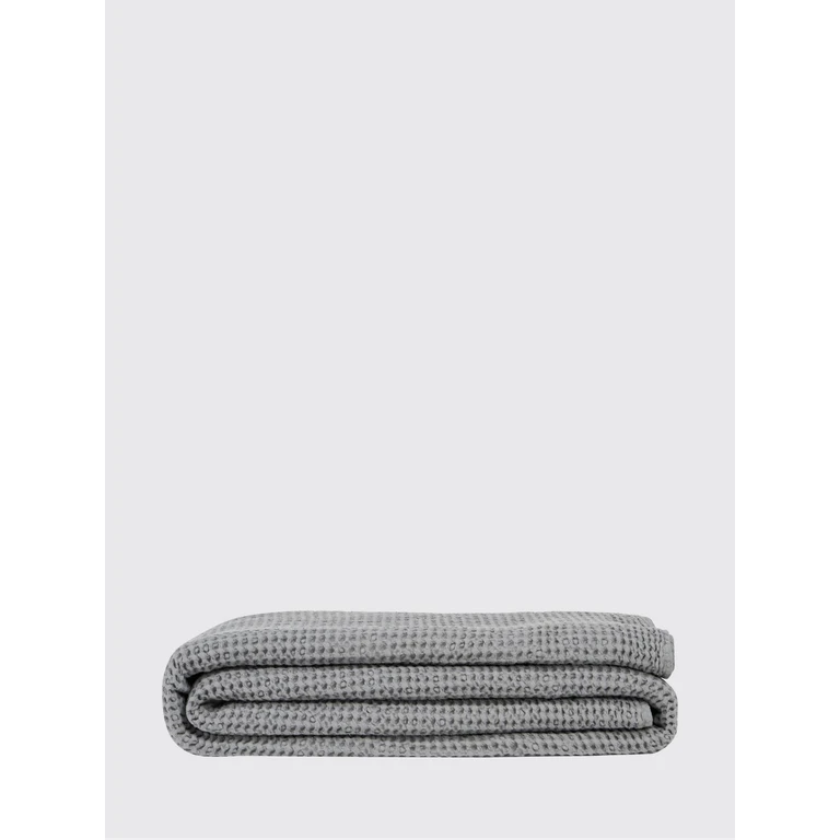 Stone Single Summer Bedspread in Waffle Cotton (2021632ANTRACITE)