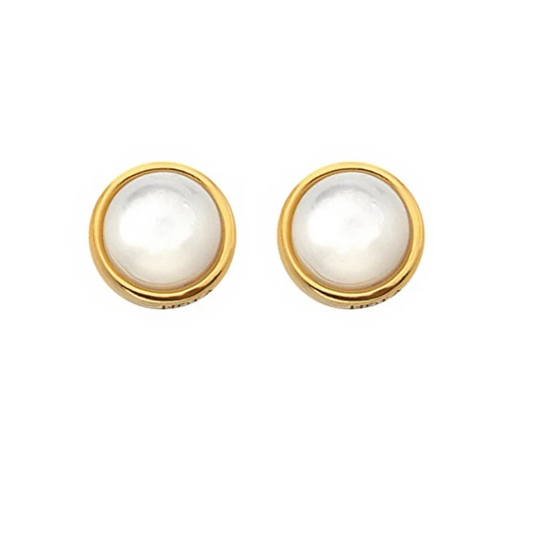 Jac Jossa Soul De755 Earrings Gold-Plated with Diamonds and Pearls