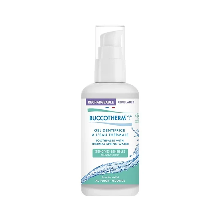 Refillable Toothpaste Gel with Thermal Water Sensitive Gums Organic Mint 100ML