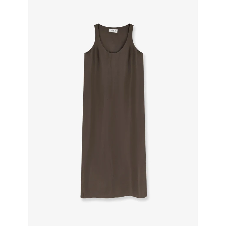 Long Silk Dress Brown