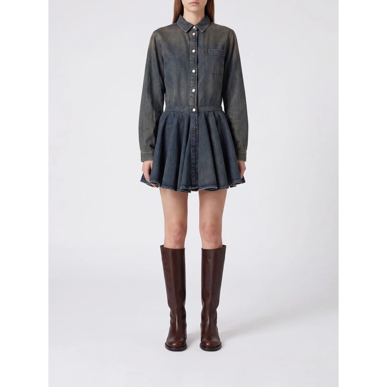 Denim-Hemdkleid in Blau