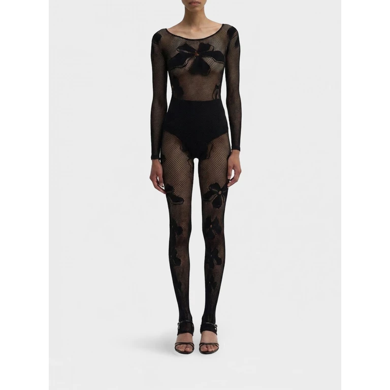 Monogram Catsuit in Floral Mesh Polyamide (24EM2M0H02065019000)