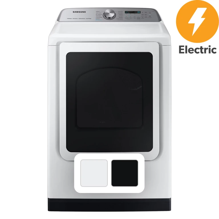 7.4 cu. ft. Electric Dryer w/ Steam Sanitize+ (White):- White