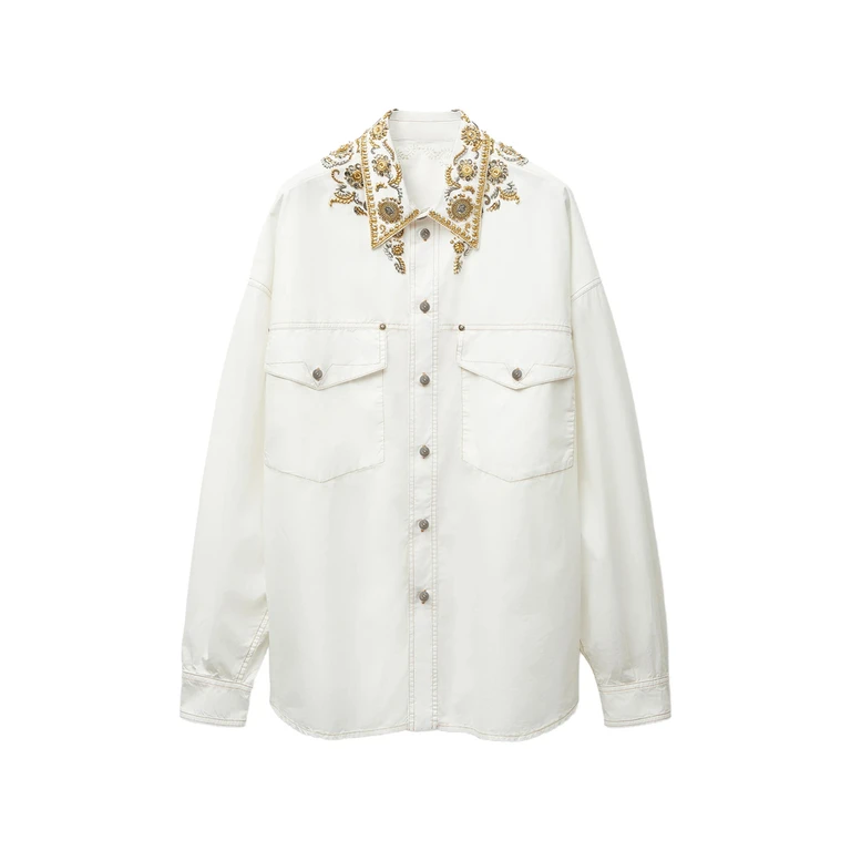 Embroidered Cotton-poplin Shirt