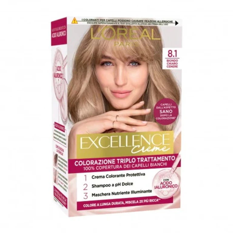 L Oreal Paris Excellence Triple Treatment Color Light Ash Blonde (8.1)