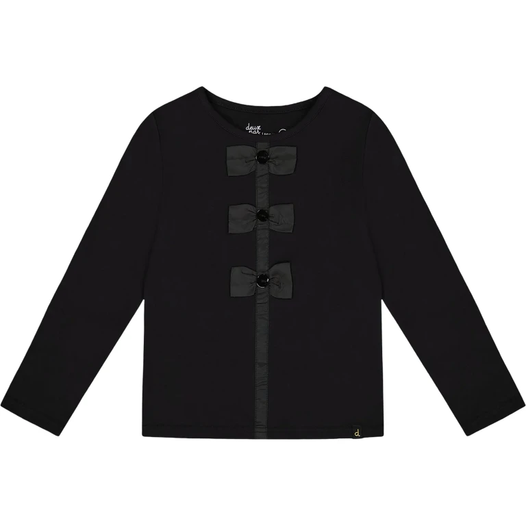 Long Sleeve Organic Cotton Jersey Bow T-Shirt - Big Girl