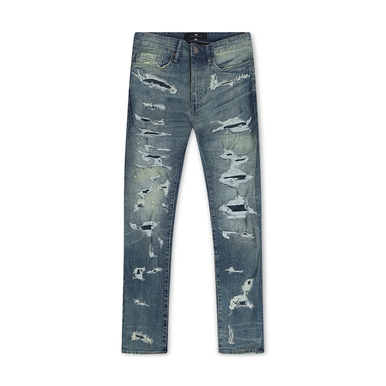 Mens Vintage Wash Skinny Jean - Azure Gold