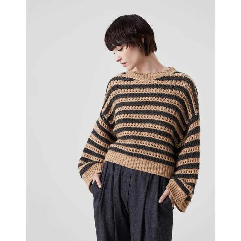 Striped Wool Silk Sweater