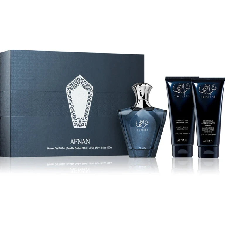 Turathi Blue Gift Set EDP 90 ml, Aftershave Balm 100 ml, One Shower Gel 100 ml