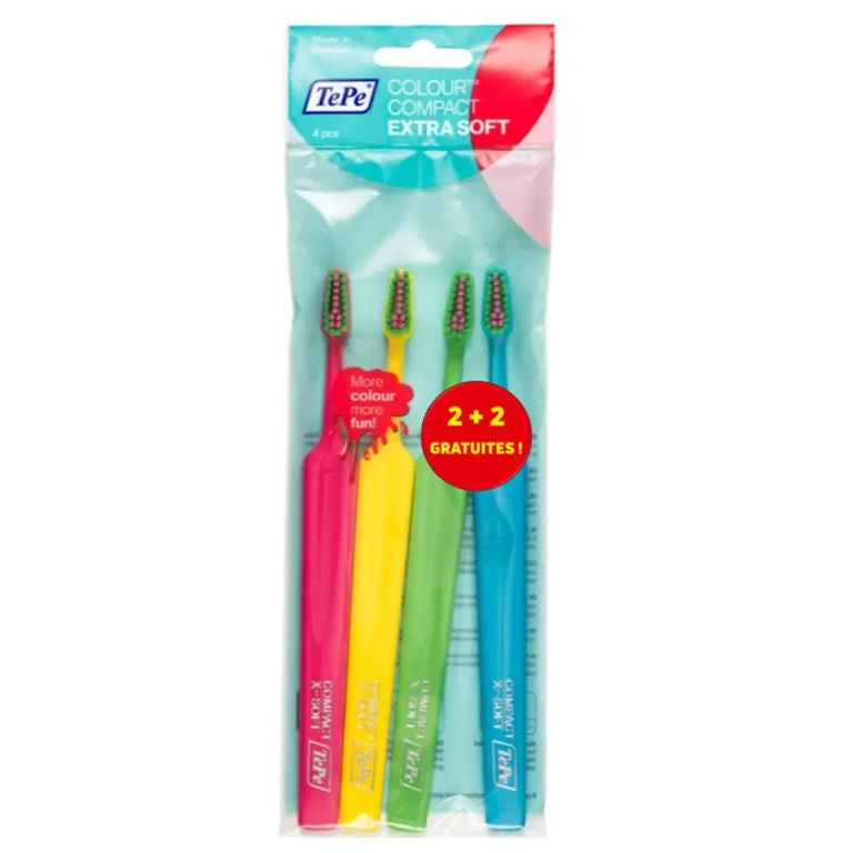 Extra Soft Toothbrushes Colour Compact x4