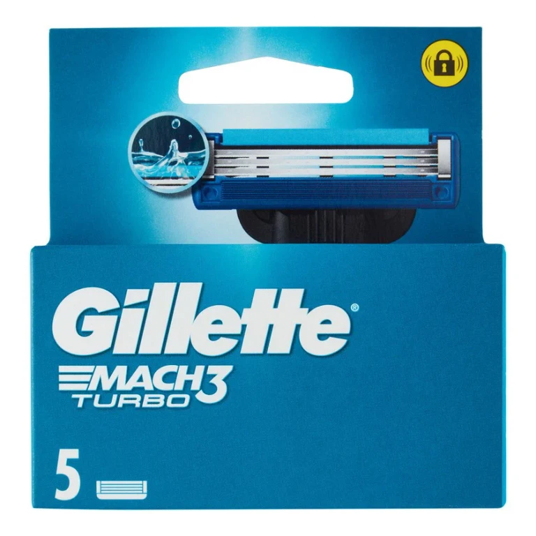 Mach3 Turbo For 3-Blade Lâminas de barbear Embalagem com 5