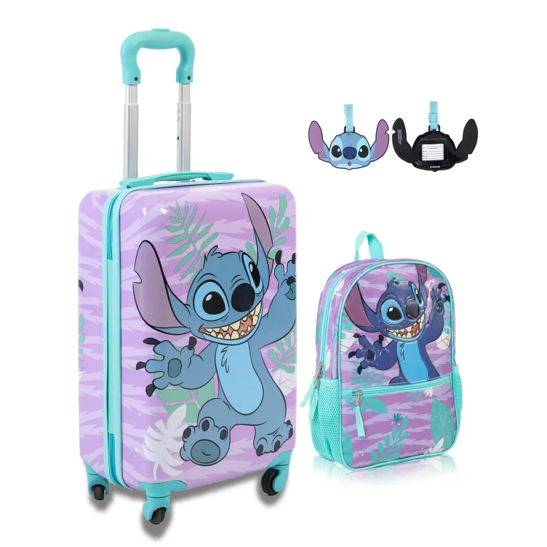 Stitch 3PC Luggage & Backpack Set With Luggage Tag:- Stitch
