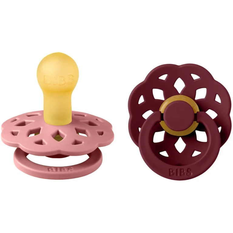 Boheme Natural Rubber Size 2: 6+ months pacifier Antique pink / Elderberry 2 pcs