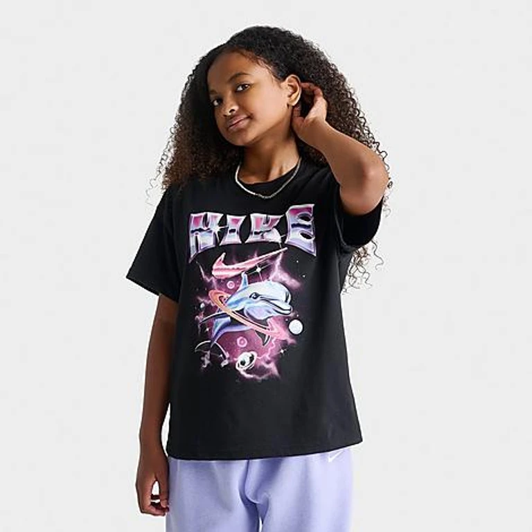 Girls' Big Kids Sportswear Futura Graphic T-Shirt in Black Size: XS