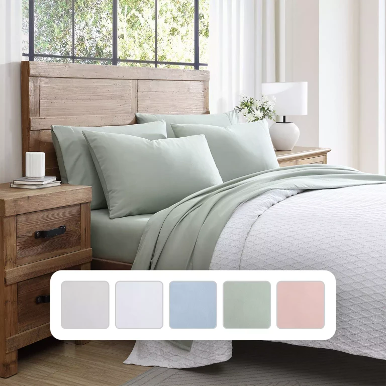 Solid Brushed Microfiber 4PC Sheet Set Twin/TwinXL, Green:- Green