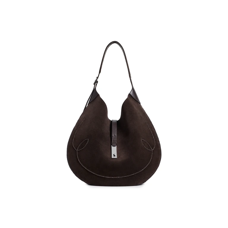 Suede Whip Stich Polo ID Medium Shoulder Bag Chocolate/Tobacco One Size