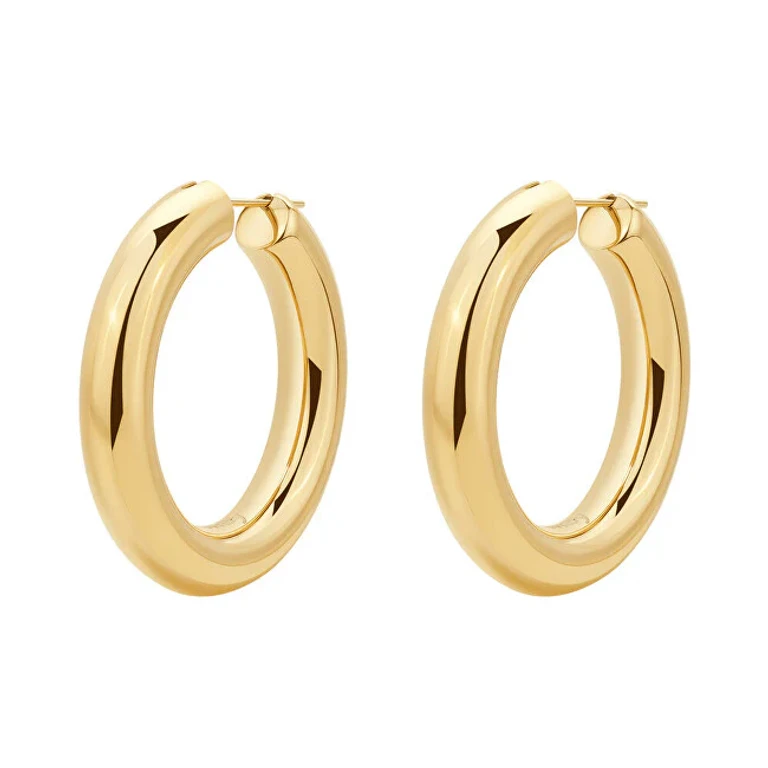 Ageless Hoop Earrings Made of Gold Plated Steel Aura BAU23