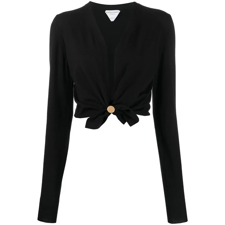 Twisted Cropped Cardigan, Brand Size 40 (US Size 8)