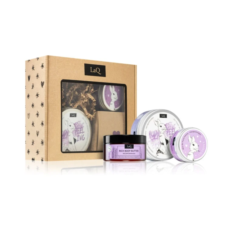 Bunny Forget-Me-Not Body & Face Gift Set Sugar Body Scrub 200ml + Gentle Cleansing Mousse 100ml + Nourishing Body Cream 200ml