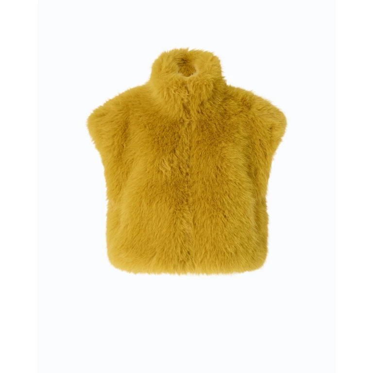 Gilet cropped en fourrure synthétique - M