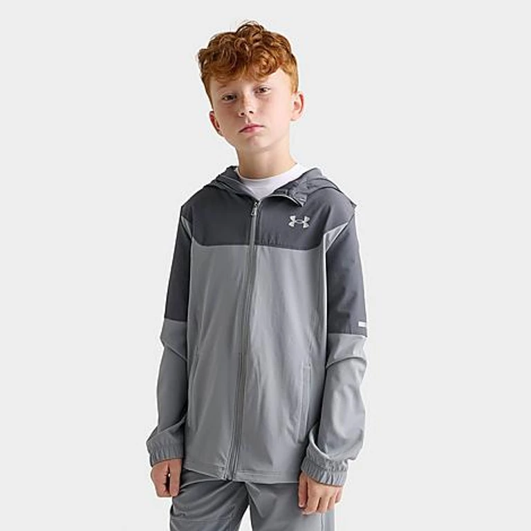 Big Kids Tech Utility Full-Zip Jacket in Steel/Castlerock Size: Small