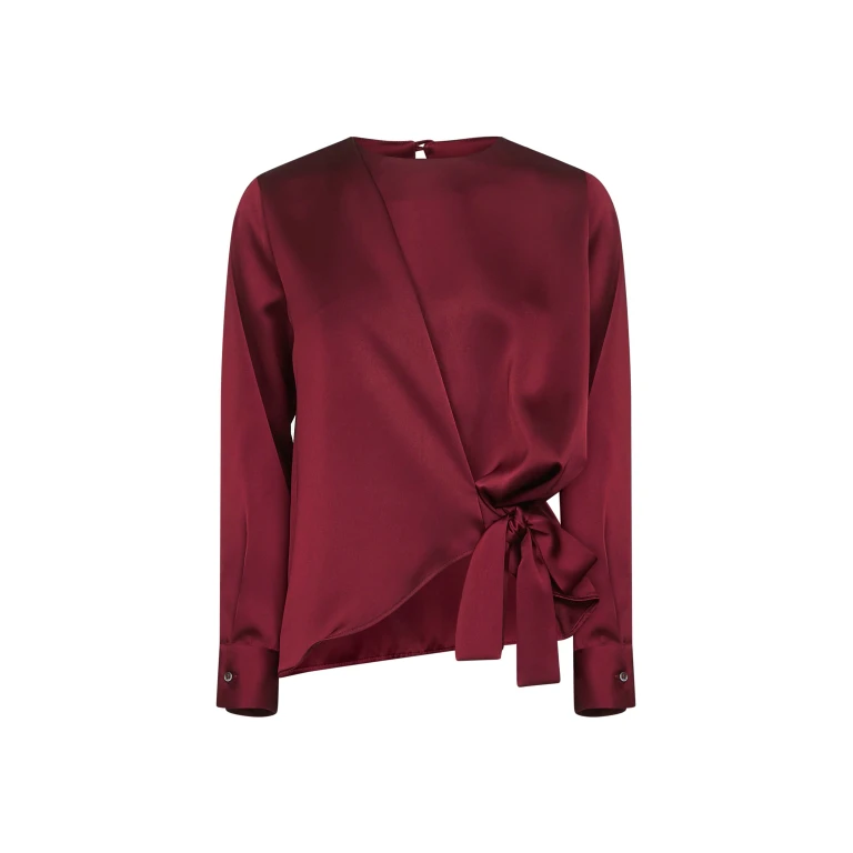 Burgundy Satin Cesta Blouse