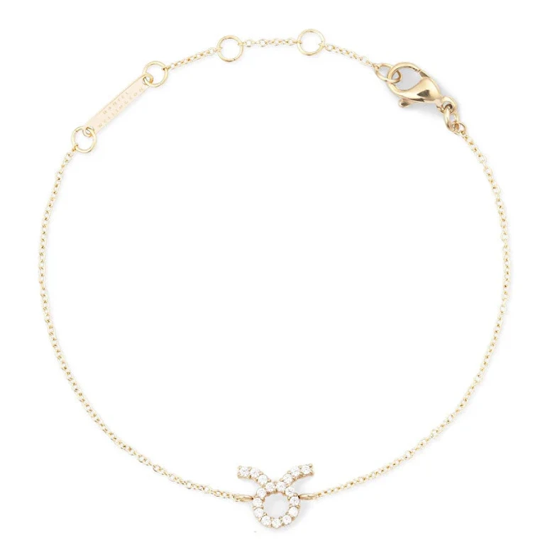 Gold-Plated Chain Bracelet with Taurus Zodiac Crystal Dw00400908