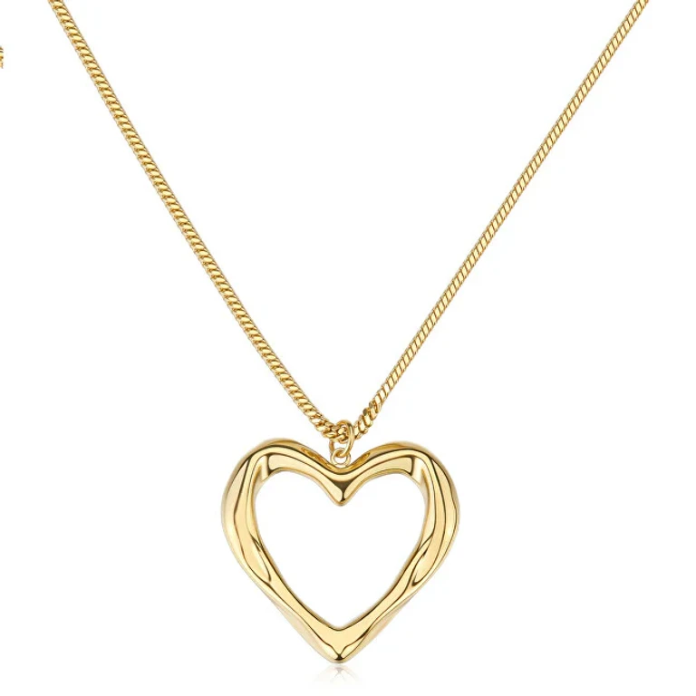 Romantic Necklace Gold Plated With Heart Emotion Smo02