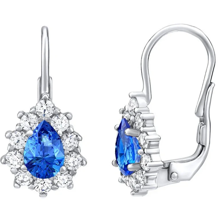 Silver Earrings with Zirconia Swarovski® Blue Silvego31866M