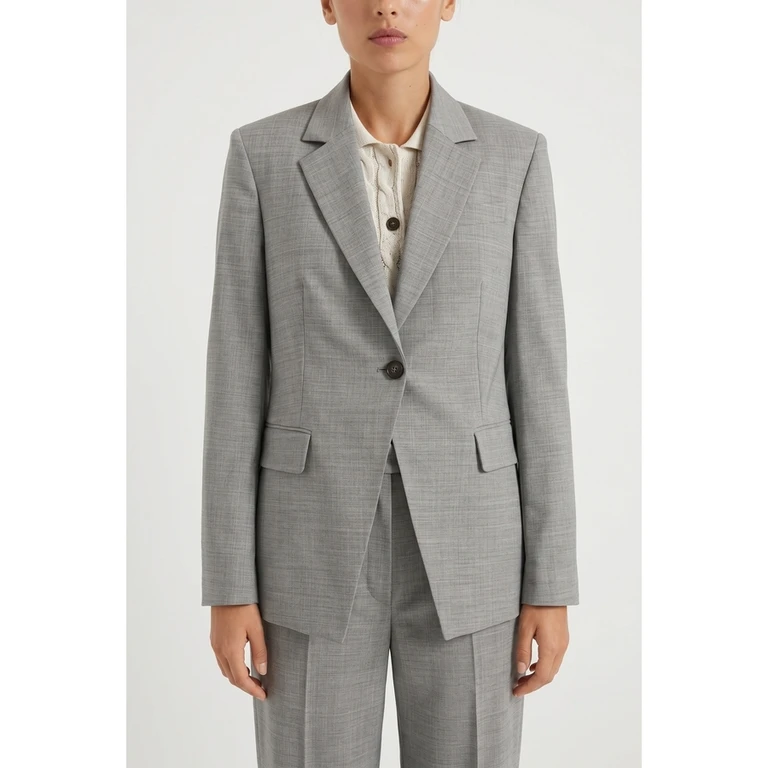 Wolight Grey Wool Tailored Blazer