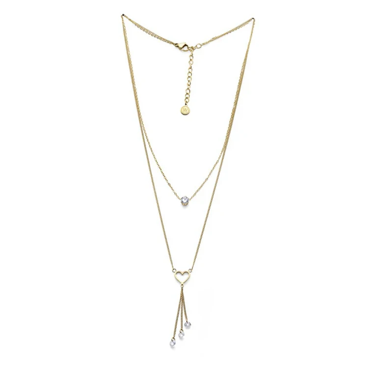Romantic Necklace With Heart Gold Plated Kindness Freedom 12417G