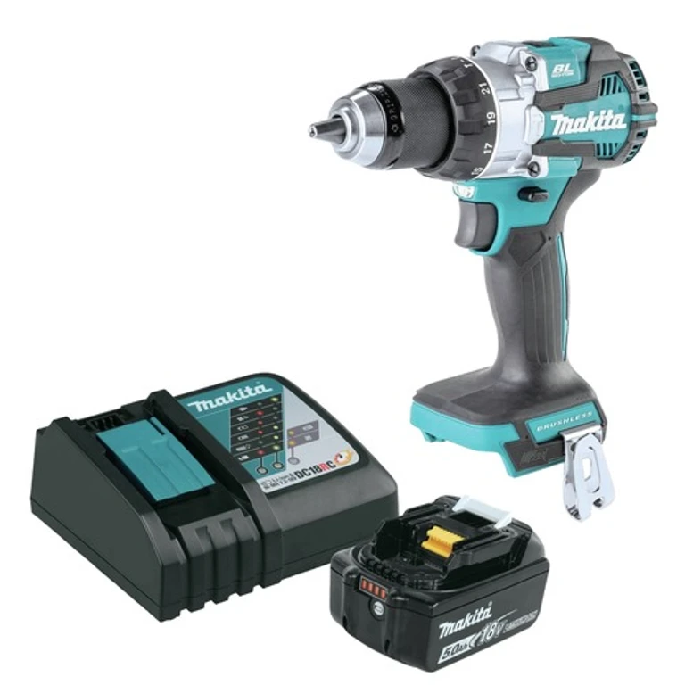 18V LXT Brushless Lithium-Ion 1/2 in. Cordless Hammer Drill/Driver with Lithium‑Ion Battery and Charger Starter Pack Bundle (5 Ah)
