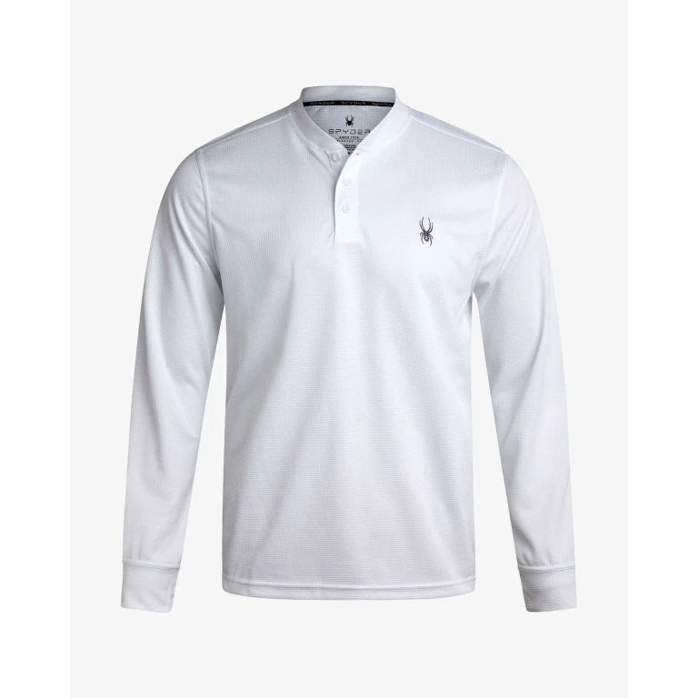 Men's Long Sleeve Thermal Henley - White
